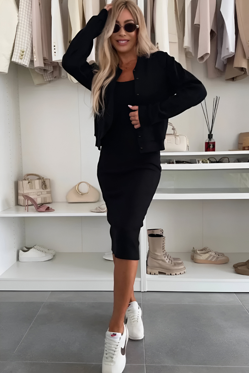 Ariana™| Conjunto elegante con vestido y chaqueta